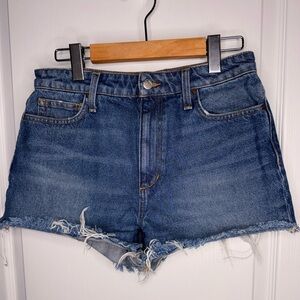 Joe's Jeans Blue Frayed Hem Jean Shorts, 27